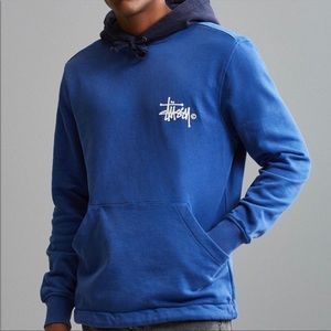 STUSSY Blue Two Tone Logo Hoodie with Adjustable waist and big pocket 💙